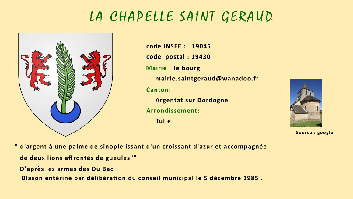 ChapelleSaintGéraud (La) Généalogie en Corrèze